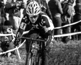 Katie Compton opens a gap at the 2013 Cyclocross National Championships. © Chris Schmidt