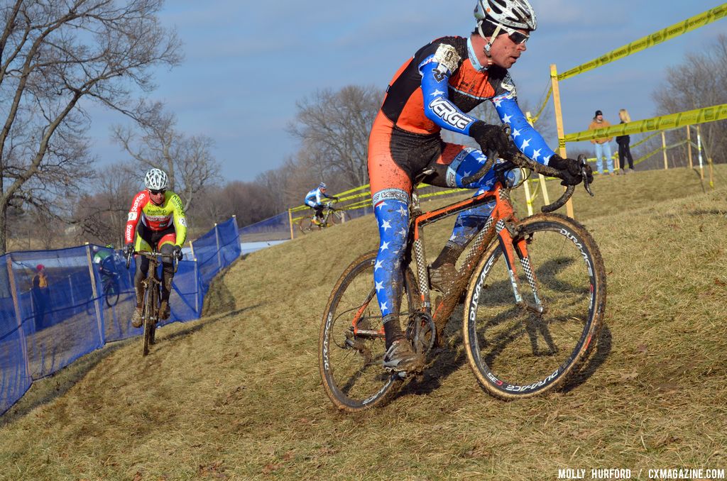 Page\'s kit is his old Richard Sach national champion kit under his current team kit at Cincinnati Kings International Cyclocross. © Cyclocross Magazine