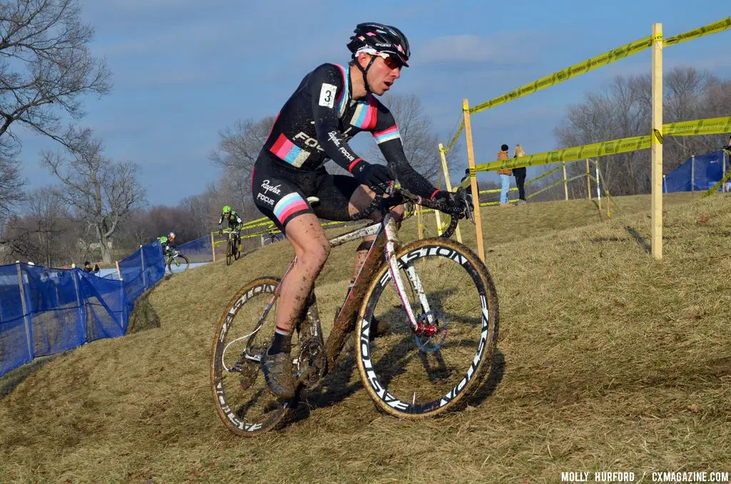 Powers looks determined at Cincinnati Kings International Cyclocross. © Cyclocross Magazine