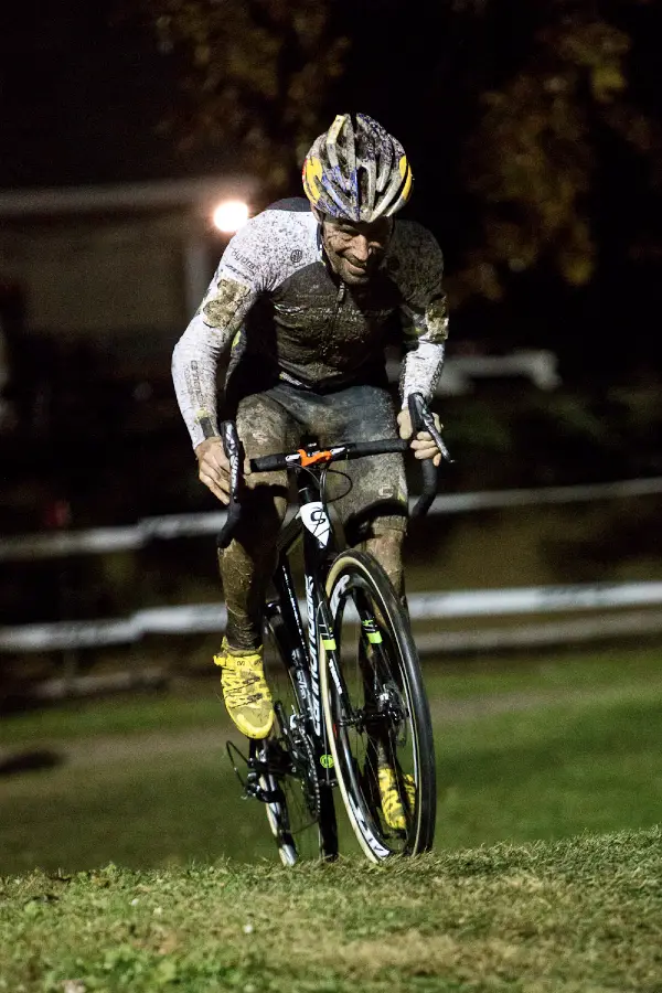 Johnson charging solo at the front at Kings CX After Dark. 