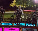 Men hit the barriers at Kings CX After Dark. 