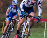 Katie Compton leading Katerina Nash. © Kent Baumgardt