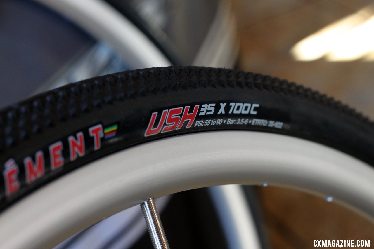 The new Clement USH clincher is listed at 35c, and could be a good choice for a hard packed cyclocross race. © Cyclocross Magazine