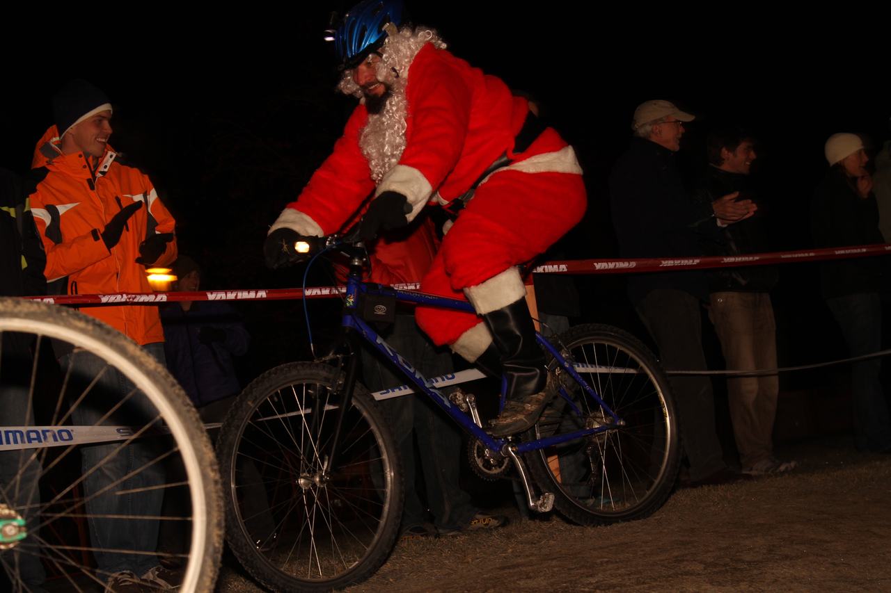 Two santas battled on the course.  ? Janet Hill 