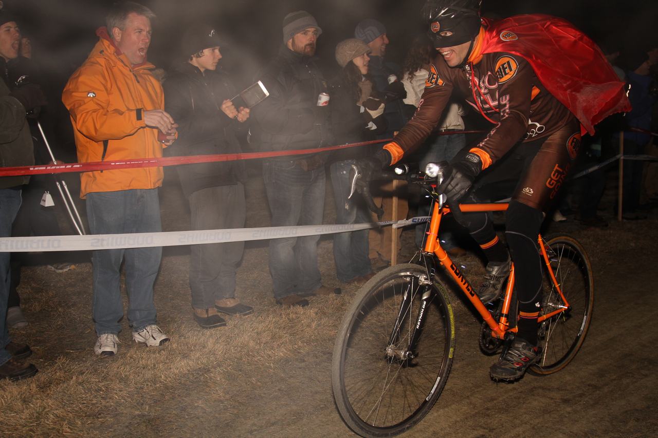 Racing in the dark, big crowds and flowing beer brought smiles. ? Janet Hill   