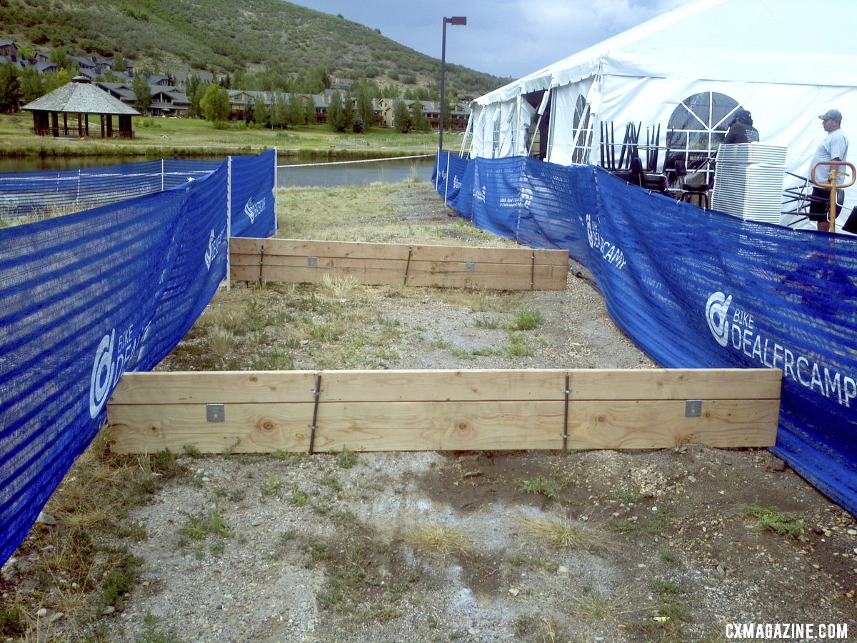 Two of the three barriers are right along the Dealer Camp exhibitor area, and may offer entertainment and interaction opportunites for spectators. © Cyclocross Magazine