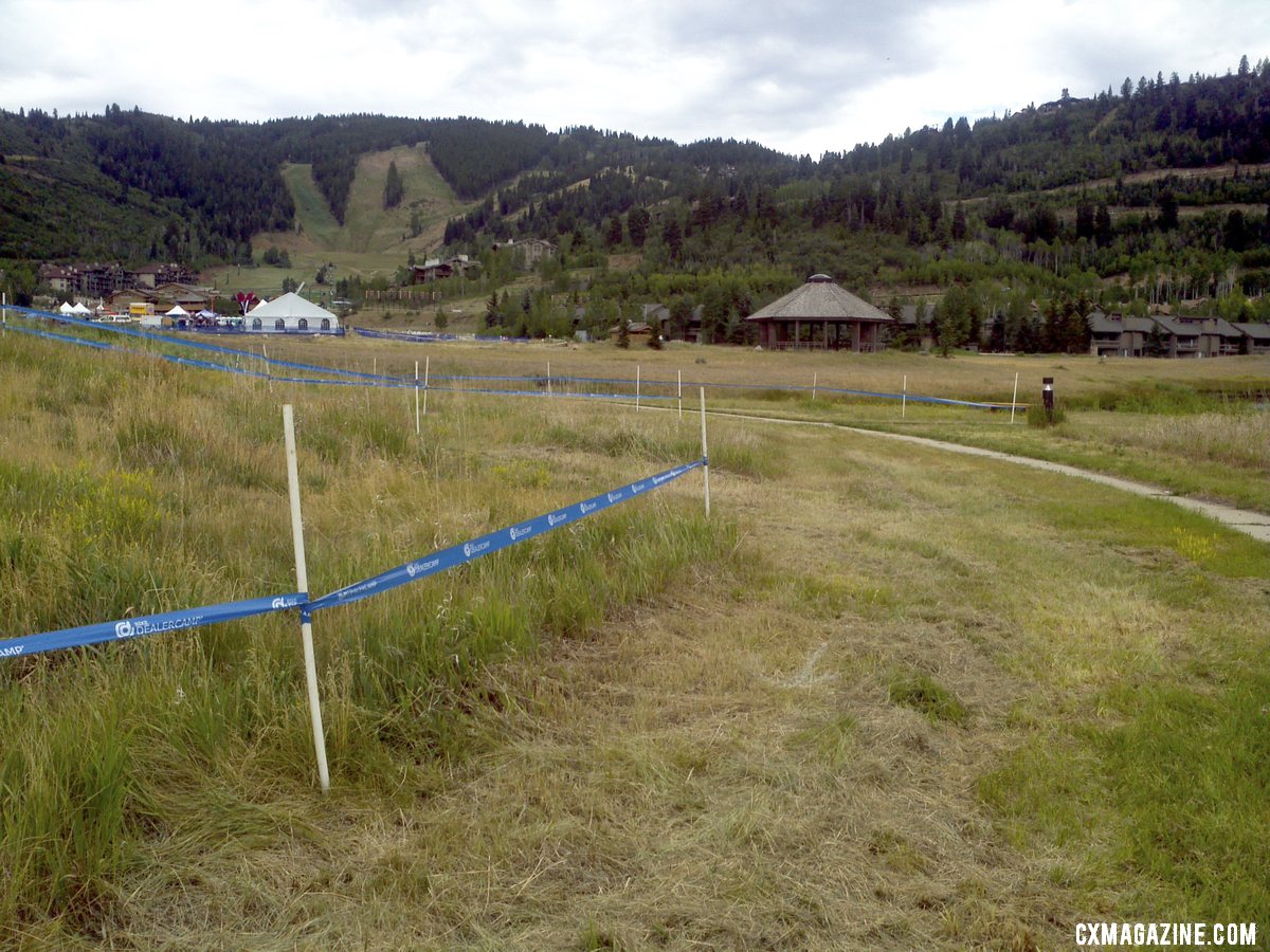 The bumpy, grassy lower section of the course will favor a powerful rider.  © Cyclocross Magazine