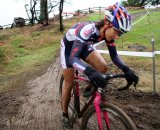 Gina Hall pilots her new pink Crux to a second place in the women's A race. ©Paul Guerra