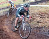 Uri Friedman powers through the bottom turn before the first of two climbs in the singlespeed A race. © Cyclocross Magazine