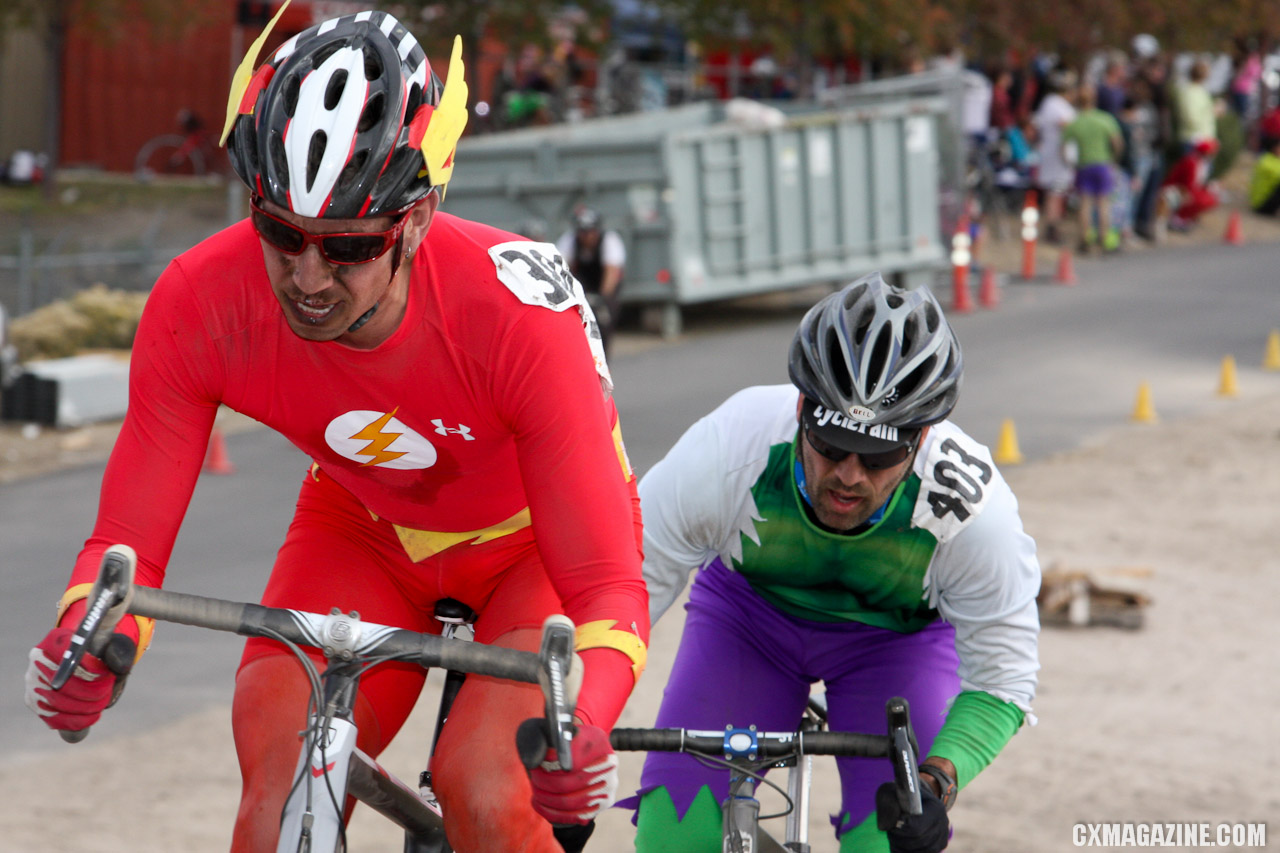 Just another day at the Cross Crusade with Flash leading the Hulk up a climb. ©Pat Malach