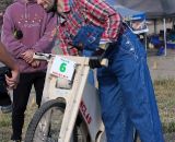 This homemade plywood bike was ready for the singlespeed race. ©Pat Malach