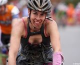 Brigette Brown was happy at the end of her third-place ride Sunday. ©Pat Malach