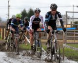 Shannon Skerritt leads the selection near the middle of the race. © Pat Malach