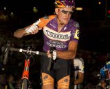 Trebon shows rage after a fan threw beer in his face. © Larry Rosa Photography