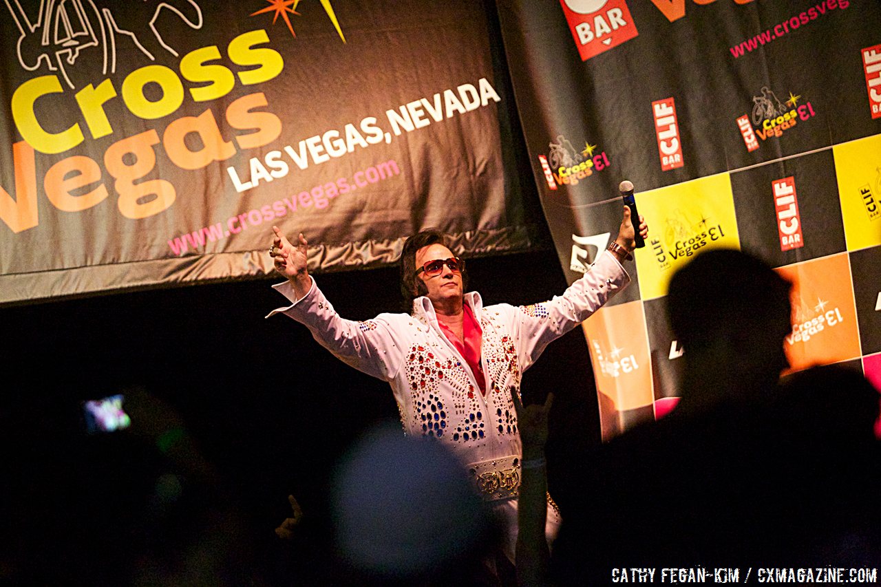 Elvis rallies the crowd at Cross Vegas 2013. © Cathy Fegan-Kim / Cyclocross Magazine