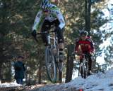 Rider airs the snow drop while Bart Bowen chases ? Wade Miller