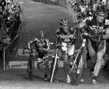 Lapped riders provided the biggest barrier on the course for the leaders, and proved disastrous for Christian Heule. ? Joe Sales