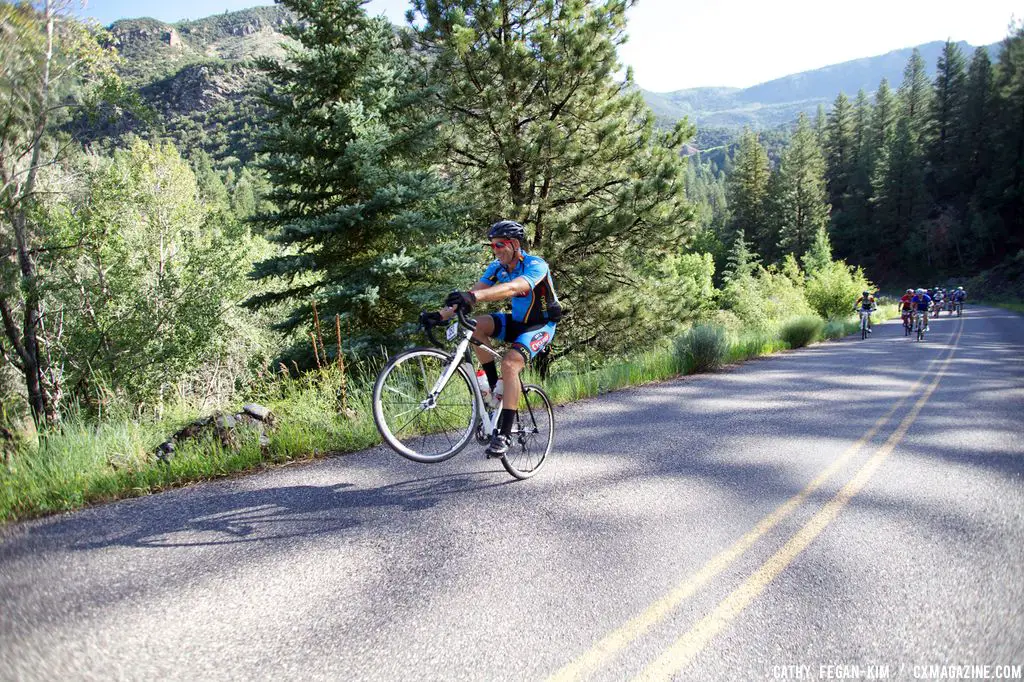 Wheelie! Crusher in the Tushar. © Cathy Fegan Kim