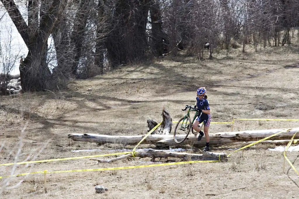 Linda Wells makes here way through the tree obstacles. by Devon Balet