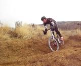 A rider winds along the trail through the wood chips ? Ryan Hamilton