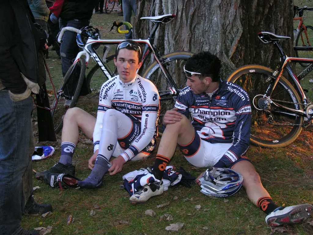 The Keogh brothers rest after the race. ? Paul Weiss        