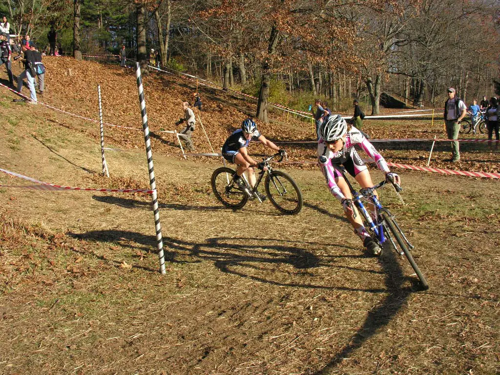    Van Gilder and Elliott chase in the elite women's race. ? Paul Weiss       