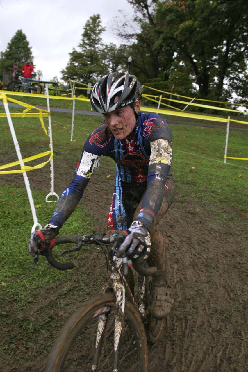 Katie in a rare muddy early USA race. ? Mark Legg-Compton