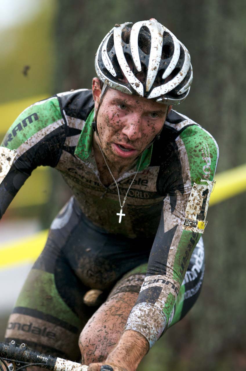 Jeremy Powers stretched out a gap to a huge lead after Trebon flatted. ? Mitch Clinton