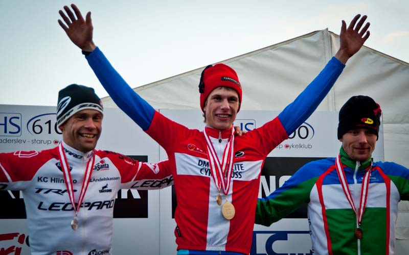 The men\'s podium (l-r) - Parbo, Hansen and Tommy Nielsen. © www.richardskovby.com