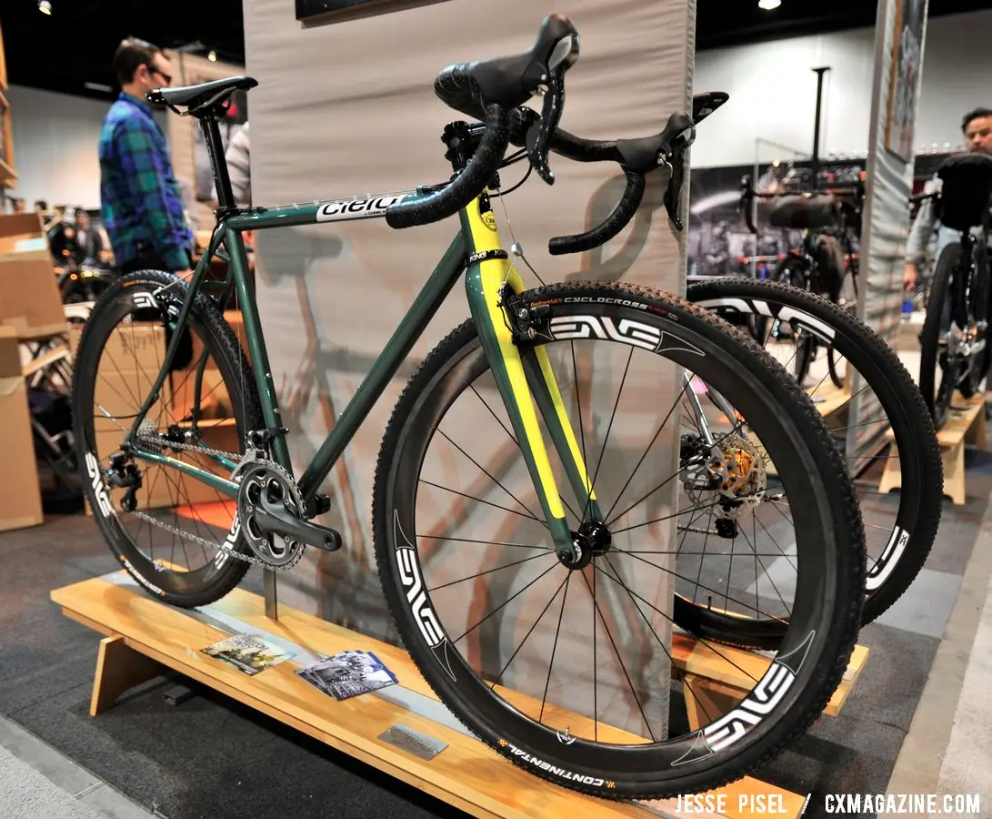 ENVE wheels and a bold choice to go old school with canti brakes make this Cielo unique. NAHBS 2013 © Jesse Pisel