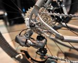 Shimano Ultegra groupset and a classy engraved E on the Engin frame. NAHBS 2013 © Jesse Pisel