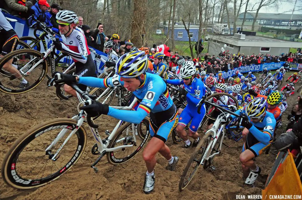 Koksijde Elite Men Cyclocross Worlds First Lap © Dean Warren