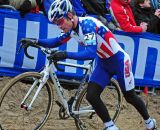 Jonathan Page up hill at Koksijde Cyclocross Worlds © Dean Warren