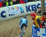 Albert riding away from field at Koksijde Cyclocross Worlds © Dean Warren