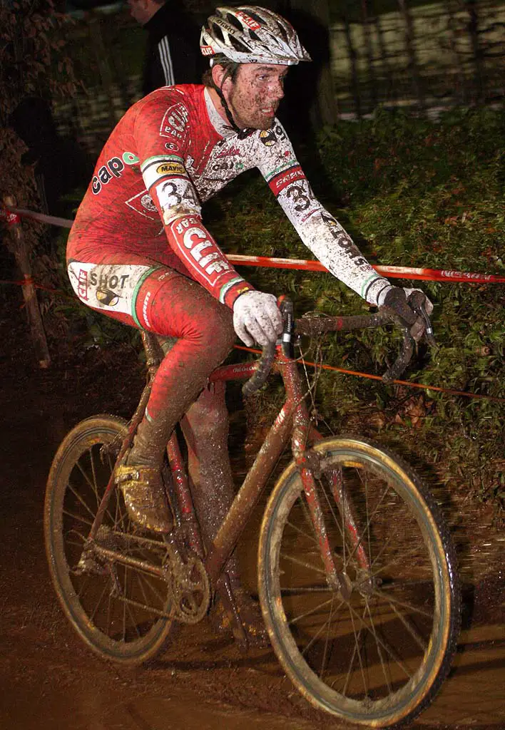 Troy Wells sloshing through the Belgian terrain. ? Bart Hazen