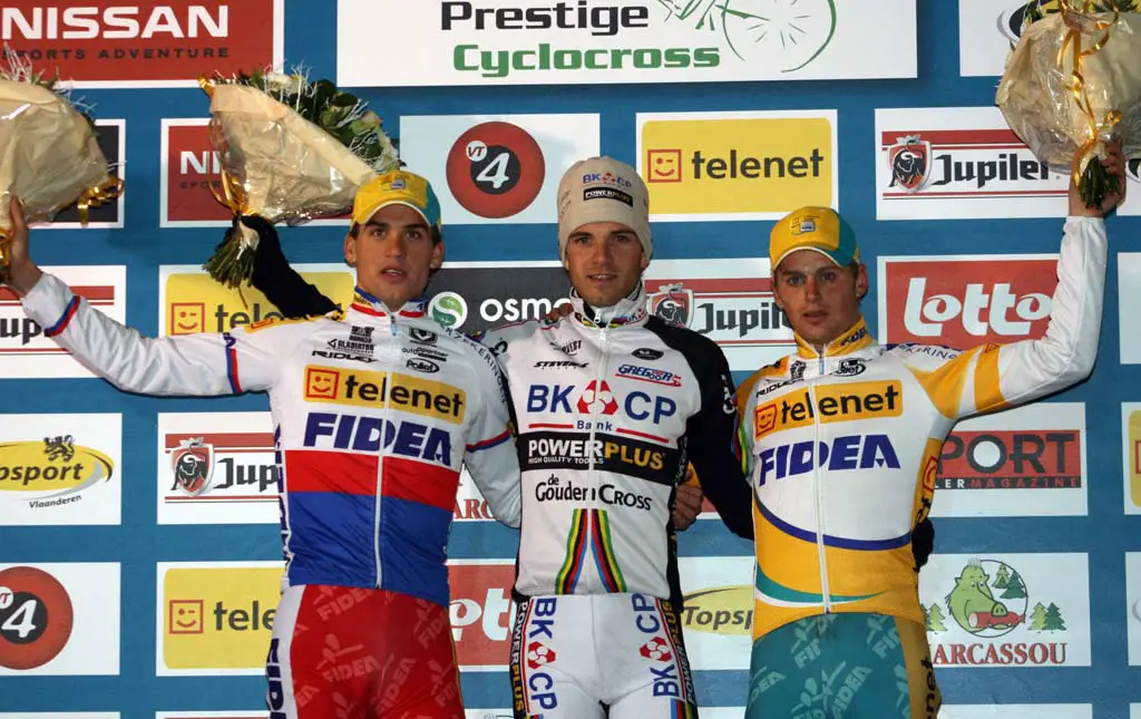 Stybar (l), Albert and Pauwels on the podium. ? Bart Hazen