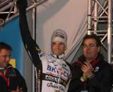 Niels Albert waves to the crowd from the podium. ? Bart Hazen