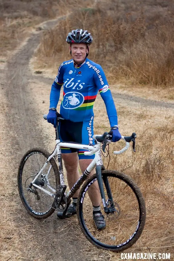 Don Myrah with his new Ibis Hakkalugi Disc - ready for its first off-road ride. ©Cyclocross Magazine