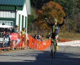 Dylan McNicholas (Pedro’s) celebrates his first-ever UCI victory © Pedal Power Photography