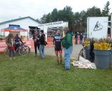 Lindine talking to Alan Atwood of Velocity Results post-race. © Cyclocross Magazine