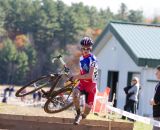 Leader in the Juniors 15-18 division, Cooper Willsey heads for an overall win in the Elite Masters 35+/Juniors 15-18 race today © Todd Prekaski