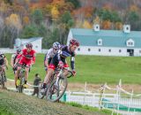 The lead group early in the race: Lindine, Durrin, McNicholas the first three wheels leading the charge © Todd Prekaski