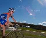 Peter Sullivan enjoys the sunshine today, a major difference from yesterday's fog © Todd Prekaski