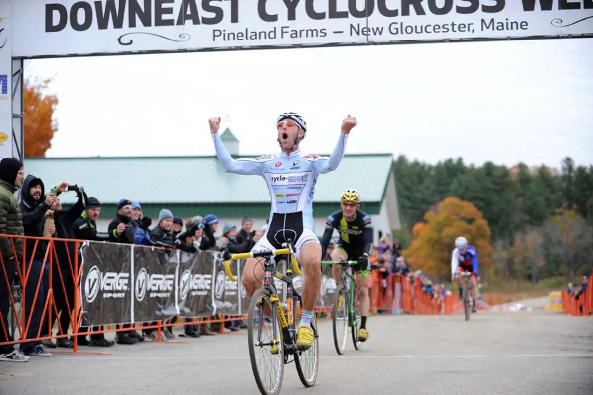 Myerson crossed the line ahead of McNicholas and Lindine © Natalia Boltukhova | Pedal Power Photography