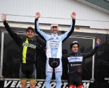 The Elite Men’s podium (L to R) McNicholas, Myerson, Lindine © Natalia Boltukhova | Pedal Power Photography