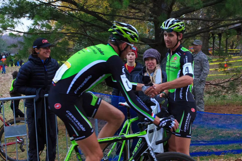 cincy3-cx-festival-day-3-trebon-and-driscoll-shake-hands-on-a-great-day-of-teamwork-by-kent-baumgardt