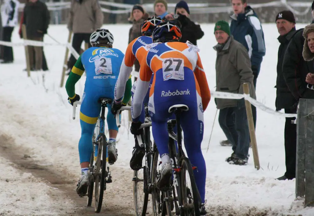 Thijs Al attacked the Rabobank pair on the final lap. ? Bart Hazen
