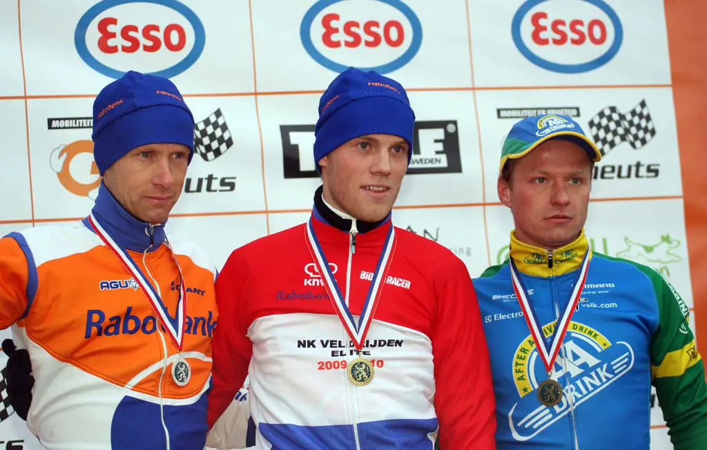 The elite podium at the Dutch Championships. ? Bart Hazen
