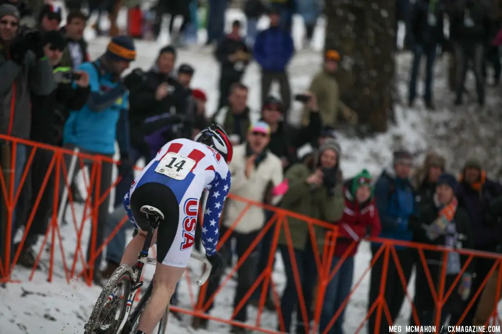 Owen pushing the pace in the Elite Junior World Championships of Cyclocross 2013 © Meg McMahon