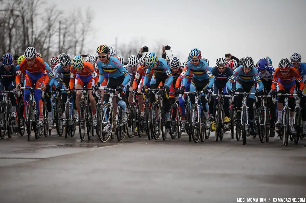 Getting ready to roll in the Elite Junior World Championships of Cyclocross 2013 © Meg McMahon